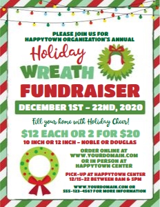 wreath fundraiser stripes and lights design preview