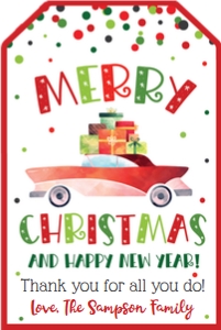 merry christmas-car and presents-confetti design preview