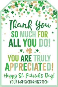 thank you appreciate-st pats-green and gold design preview