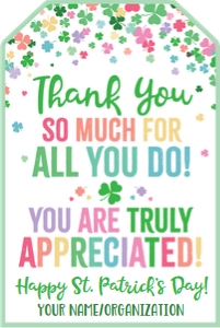 thank you appreciate-st pats-colorful design preview