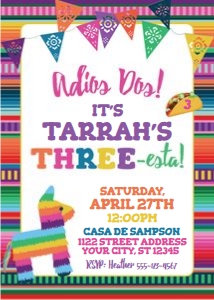 fiesta serape invite w pinata-banners-pink-adios dos-three-esta design preview