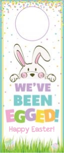 egged door hanger2-white-peeking bunny-3.5x8.25: egged door hanger-white-peeking bunny