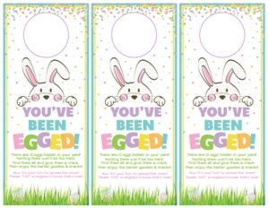 egged door hanger-white-peeking bunny-3.5x8.25-3pp: egged door hanger-white-peeking bunny