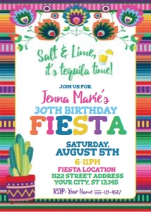30th birthday fiesta serape invite-salt and lime-floral cactus design preview
