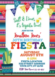 30th birthday fiesta serape invite-salt and lime-papel picado cactus design preview