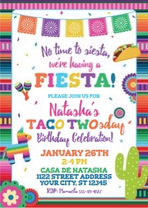 taco twosday fiesta serape invite w cactus pinata papel picado paper fans-banners-no time to siesta design preview