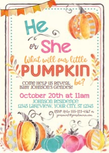 Fall Pumpkin Gender Reveal design preview