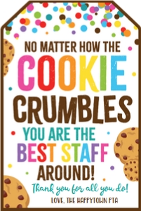 cookie crumbles-staff-white-rainbow confetti design preview