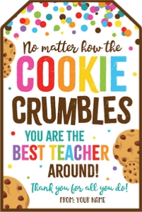 cookie crumbles-best teacher-white-rainbow confetti design preview