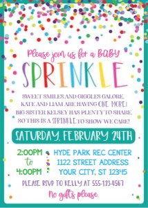 baby sprinkle-rainbow-5x7: baby sprinkle-rainbow