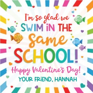 swim in the same school-colorful starburst-sq design preview