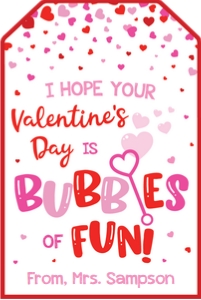 valentine-bubbles of fun-red pink design preview
