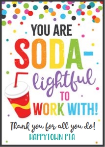 sodalightful to work-white-rainbow confetti-sign design preview