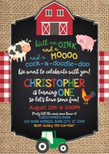 farm invite-burlap and red gingham design preview