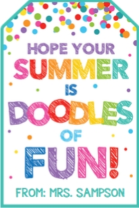 summer doodle of fun-teal design preview