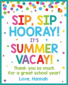 sip sip hooray it's summer vacay tag-white-editable-sign design preview