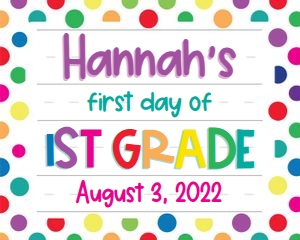 editable first day with dots-colorful design preview