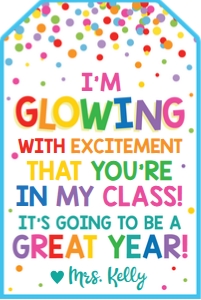 glowing excitement in my class tag-white design preview
