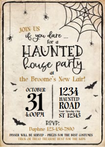 haunted house party invite design preview