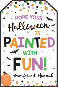 halloween painted with fun-colorful-tag design preview