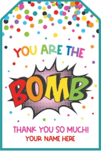 youre the bomb-comic-round confetti-teal design preview