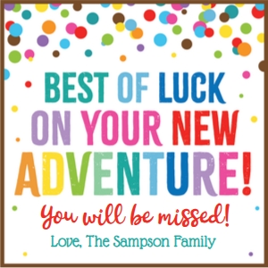 best of luck on your new adventure-rainbow confett design preview