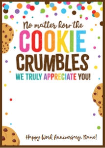 cookie crumbles gift card holder-confetti design preview