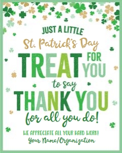 st patricks day treat for you-green and gold-sign-8x10: st patricks day treat for you-green and gold-sign