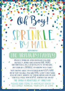 Oh boy sprinkle by mail-navy and mint-editable design preview