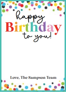 happy birthday-confetti teal-gift card holder design preview