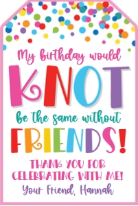 knot birthday tag-white-pink: knot birthday tag-white-pink