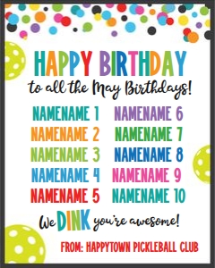 pickleball birthday sign design preview