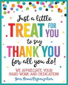 treat for you to say thank you-teal-confetti-sign design preview