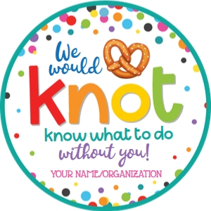 knot know what to do-confetti-teal-round design preview