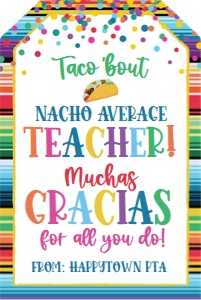 taco bout nacho average teacher tag design preview