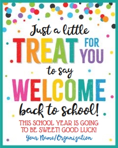 treat for you to say welcome back to school-confetti-teal-sign design preview