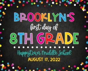 editable first day of school-confetti design preview