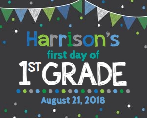 editable fdos-blue grn bunting and dots design preview
