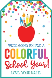 colorful school year-rainbow confetti design preview