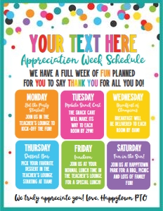 appreciation flyer-confetti-teal-editable-6 days design preview