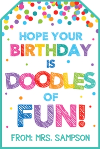 birthday doodles of fun-teal design preview