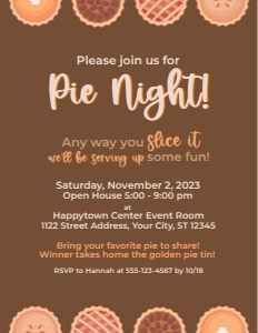 pie night-brown design preview