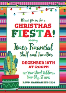 fiesta christmas invite-serape-cactus-editable design preview
