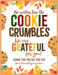 cookie crumbles-grateful-fall leaves-sign design preview