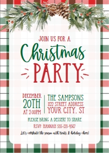 plaid invite-christmas party design preview