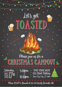 bonfire holiday invite design preview