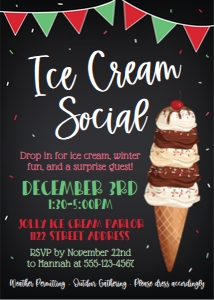 icecream social-holiday-chalkboard design preview
