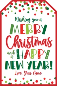 merry christmas and happy new year tag design preview