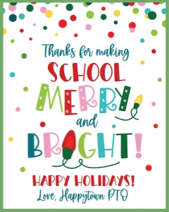 school merry and bright-sign design preview