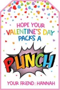valentine-packs a punch-comic-pink design preview